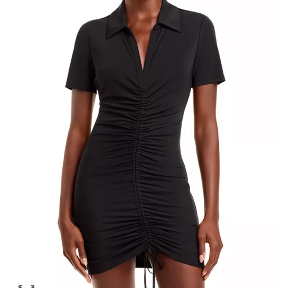 Alice and Olivia Black Ruched Dress